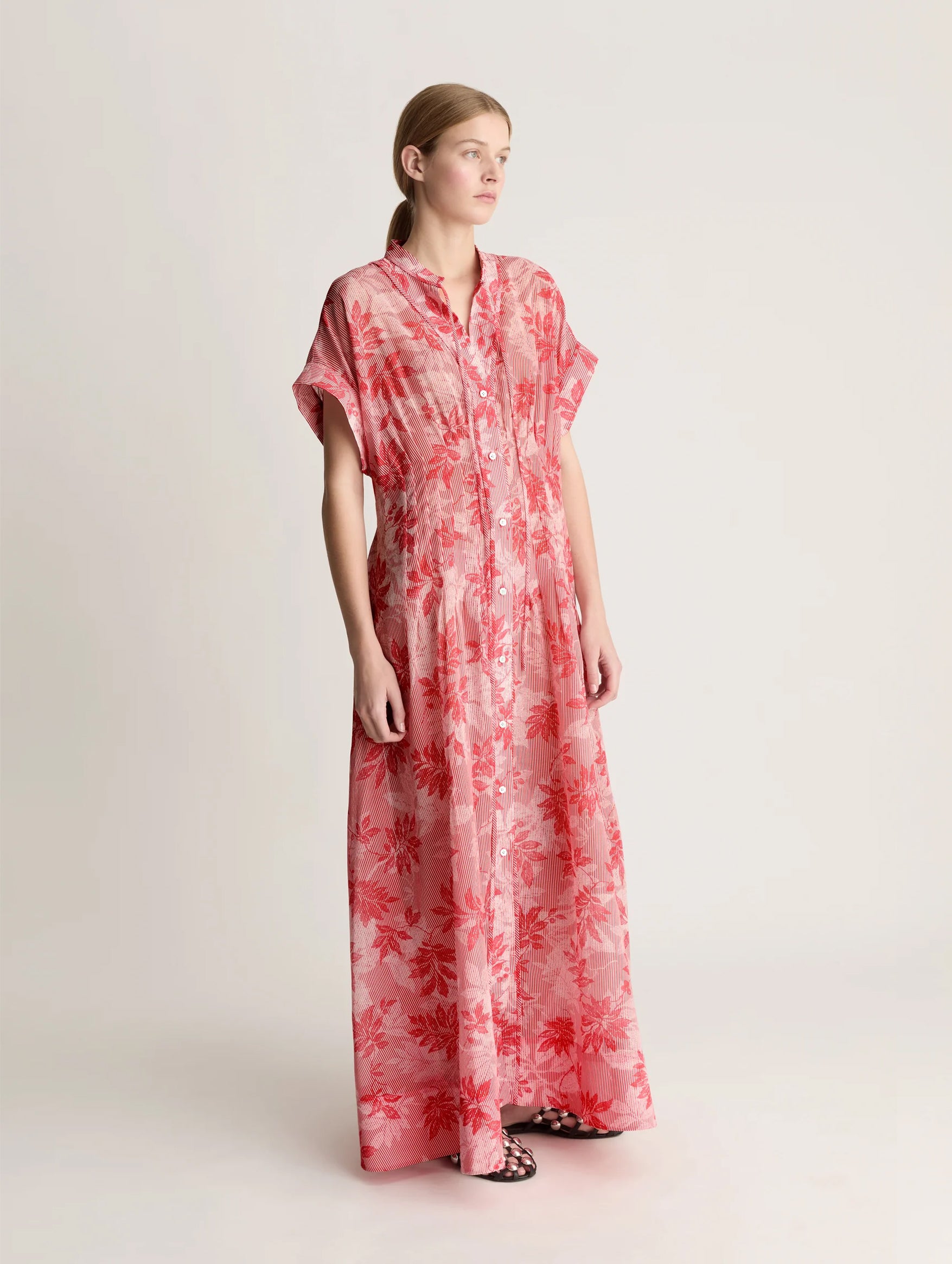 Meredith Cotton Dress in Raspberry