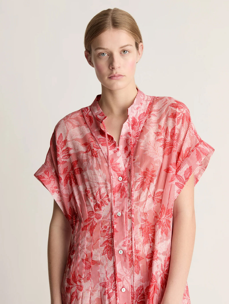 Meredith Cotton Dress in Raspberry