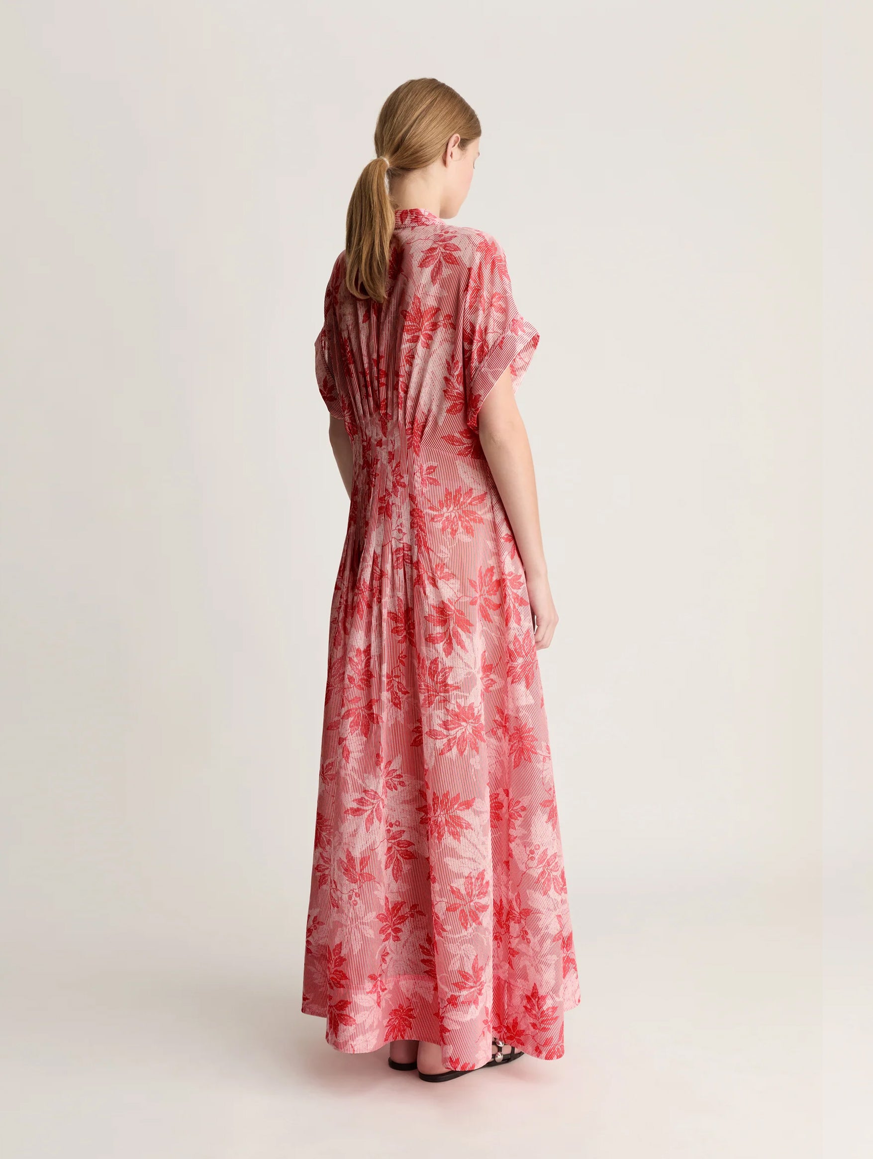 Meredith Cotton Dress in Raspberry