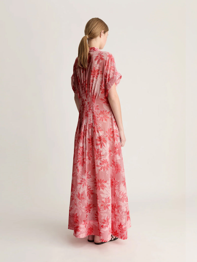 Meredith Cotton Dress in Raspberry