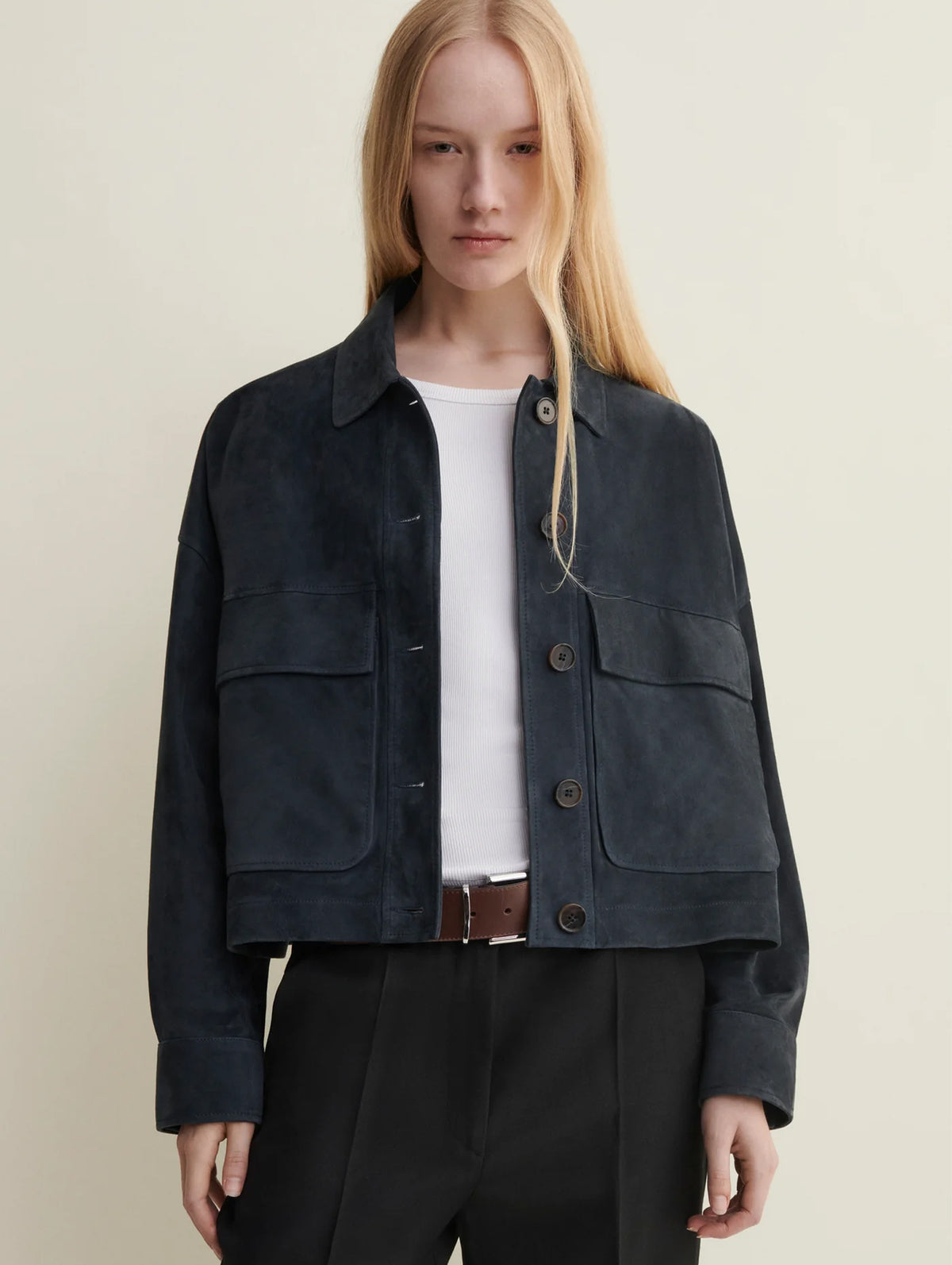 Miri Suede Jacket in Royal