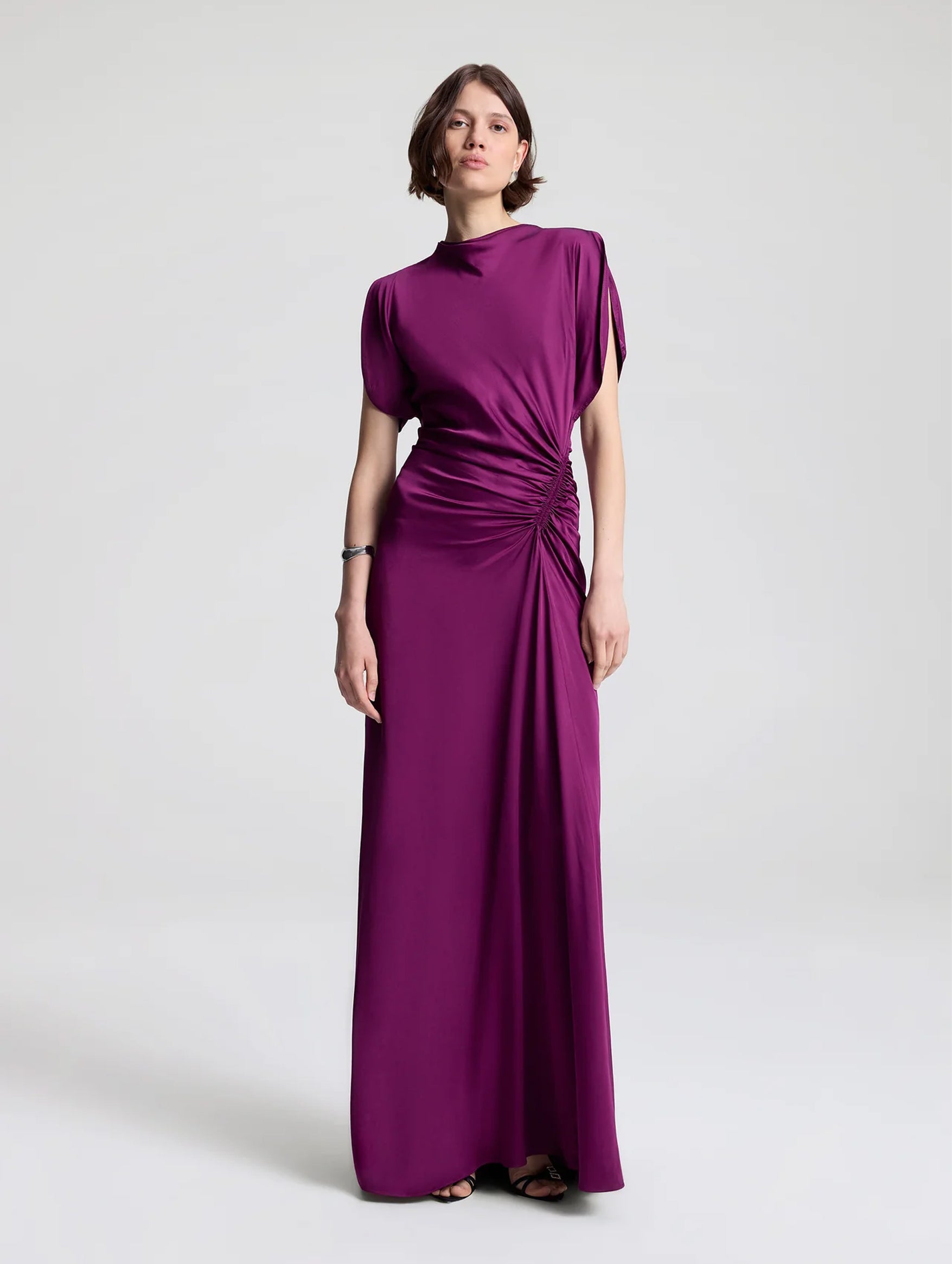 Nadia Satin Gown in Jewel