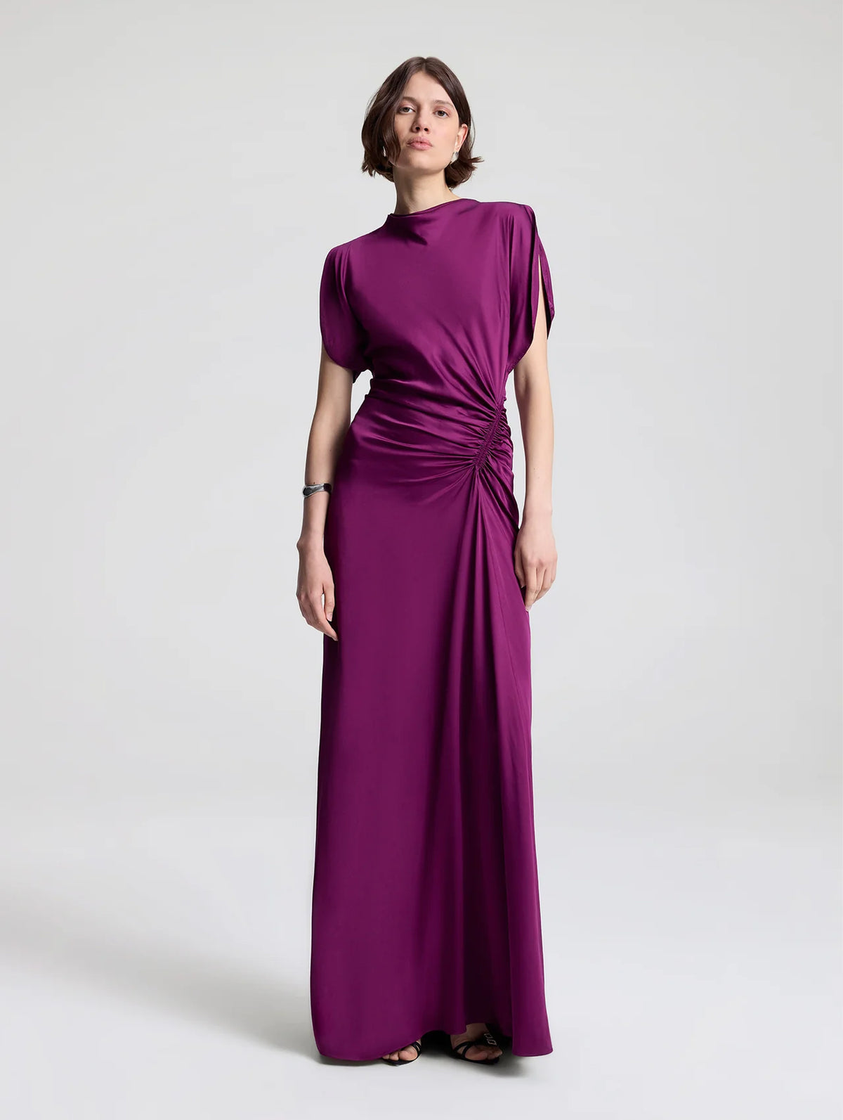 Nadia Satin Gown in Jewel