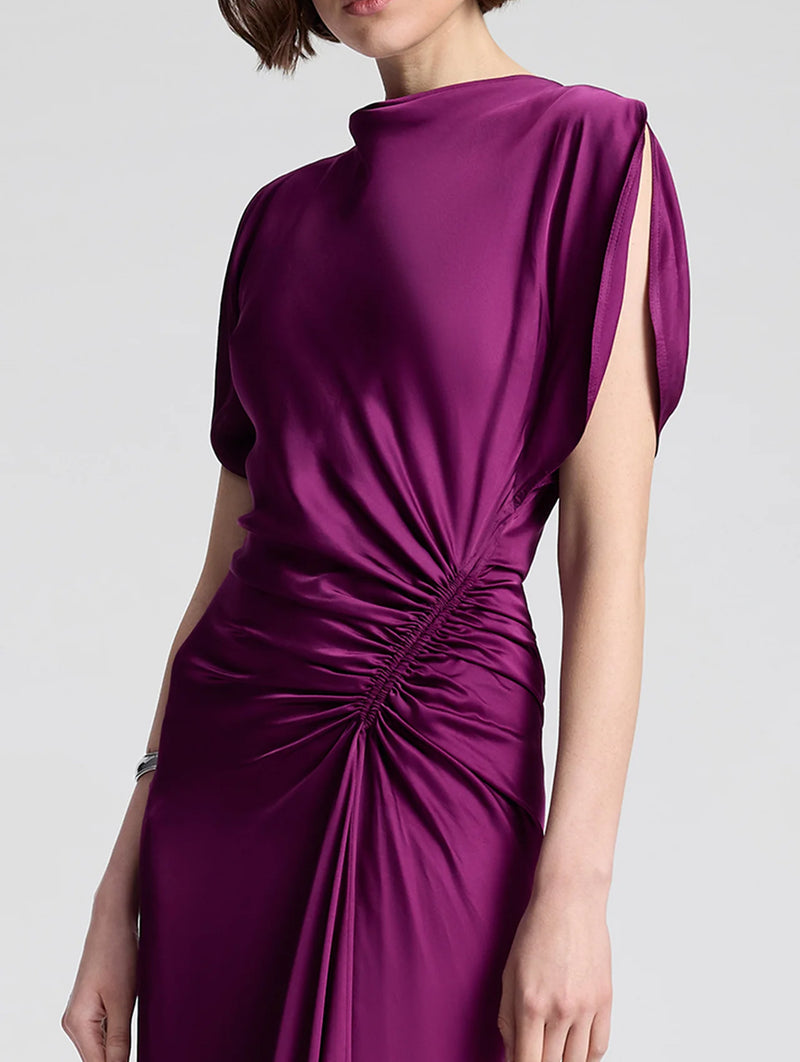 Nadia Satin Gown in Jewel