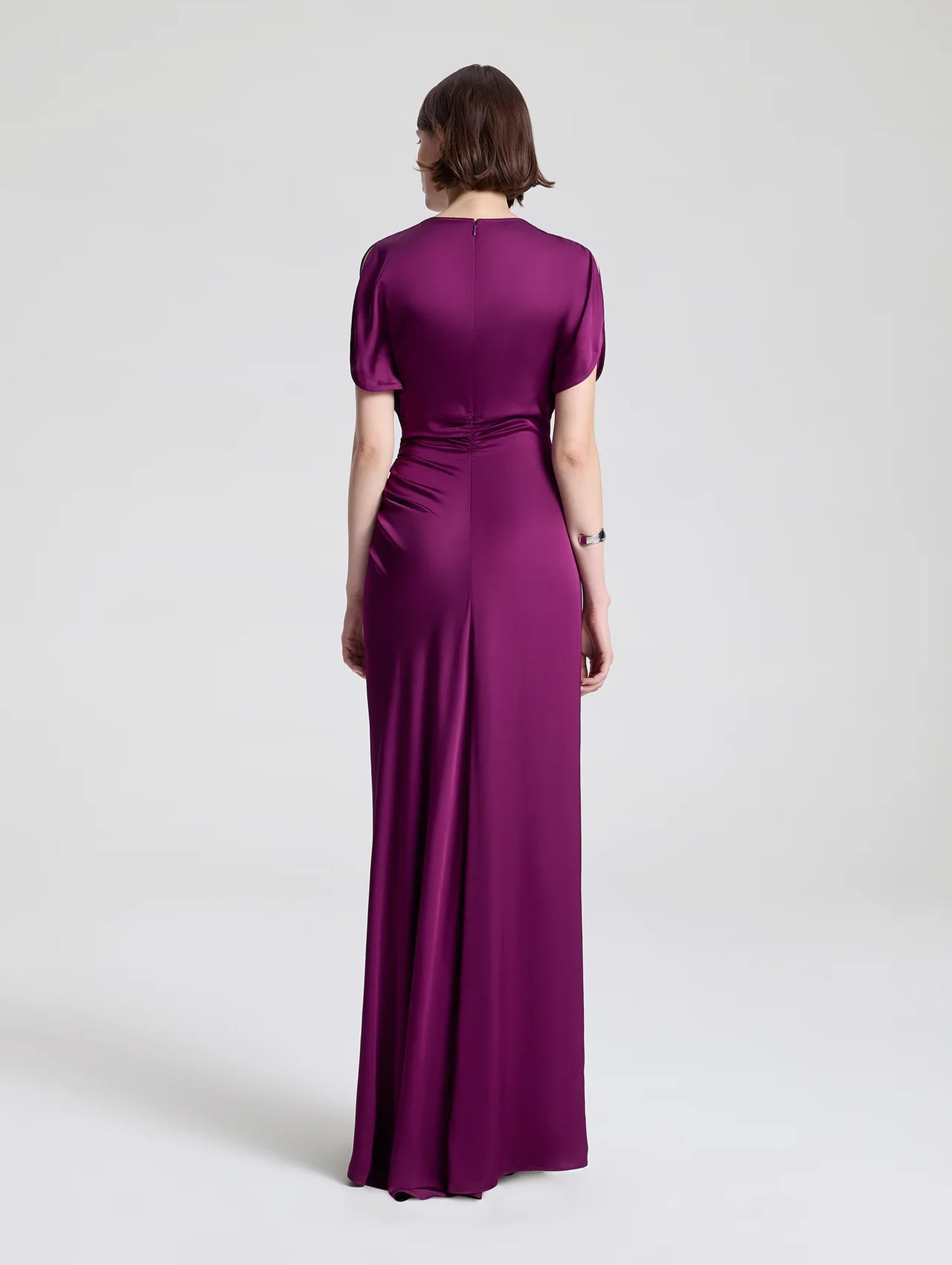 Nadia Satin Gown in Jewel