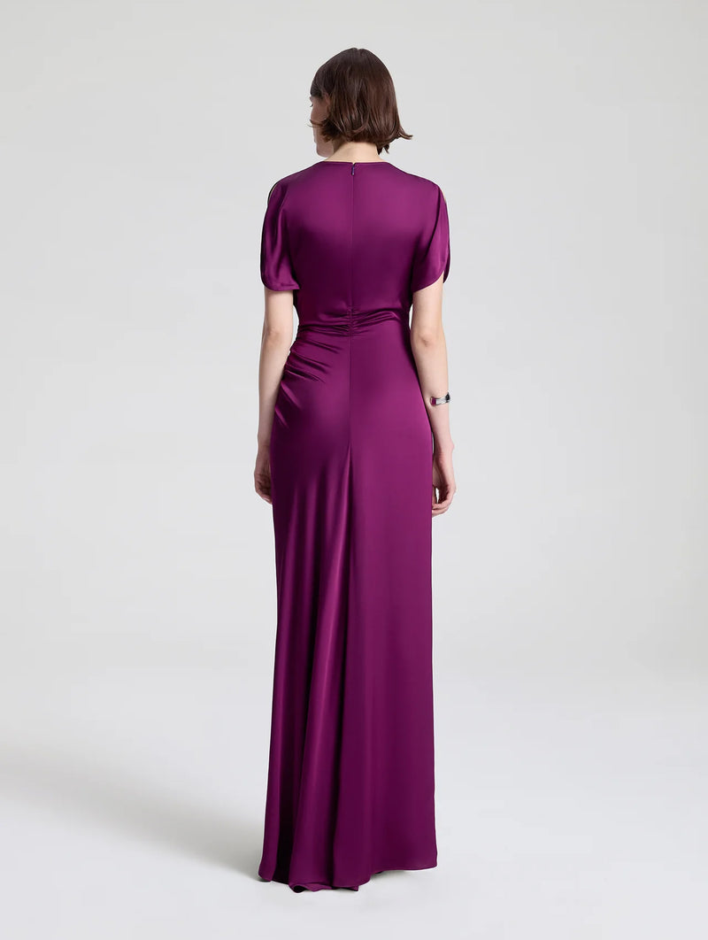 Nadia Satin Gown in Jewel