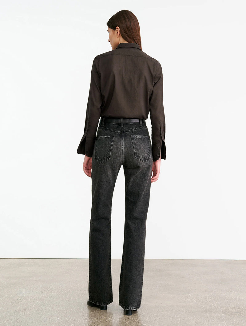 NL Cotton Voile Shirt in Chocolate Brown