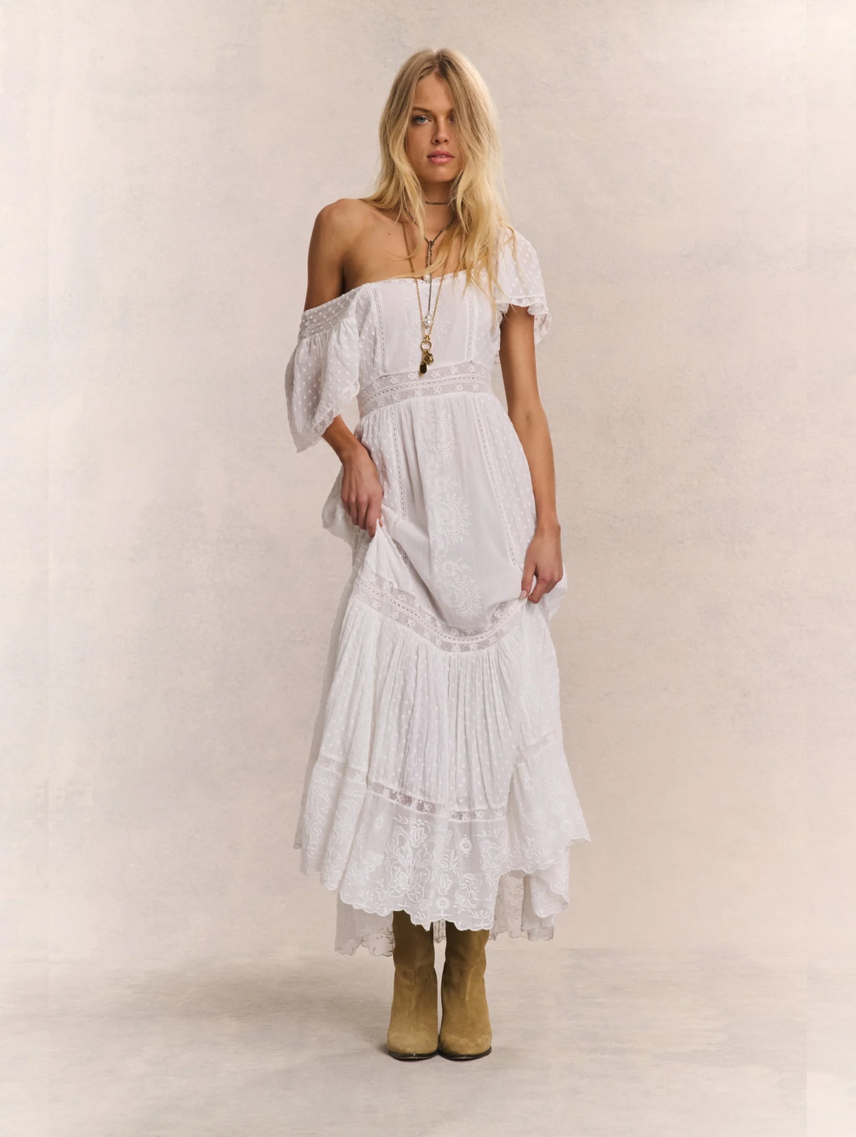 Norma Cotton Dress in White
