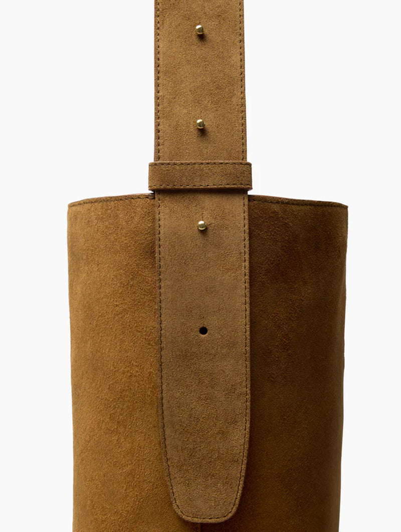 The Norma Tote in Maple Brown Suede