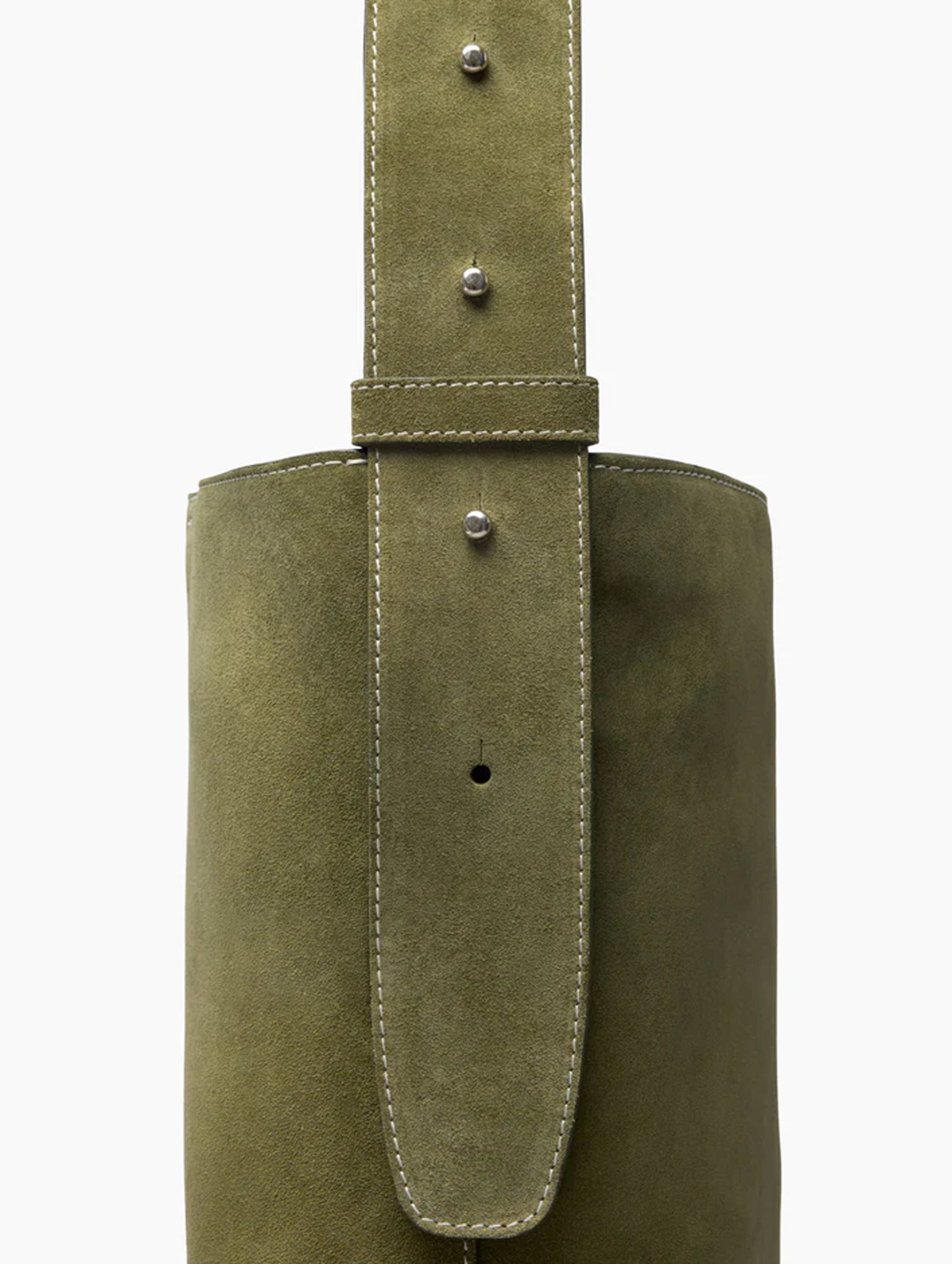 The Norma Tote in Moss Green Suede
