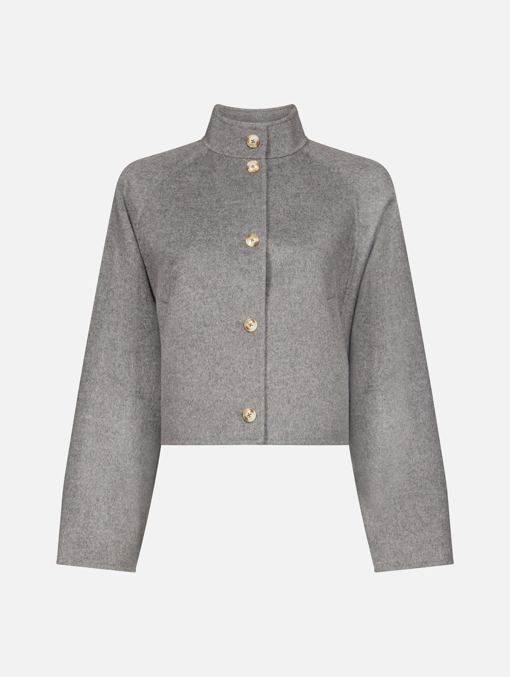 Nyma Wool Cropped Jacket in Grey Melange