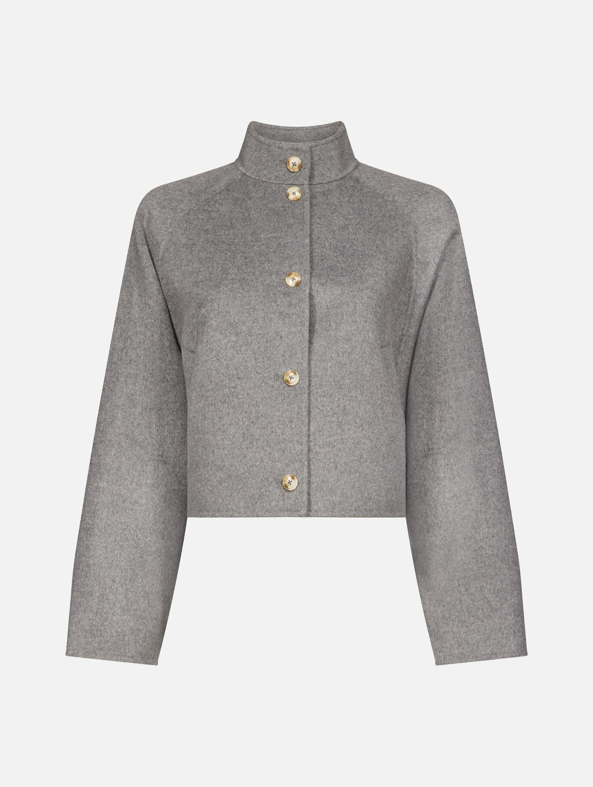 Nyma Wool Cropped Jacket in Grey Melange