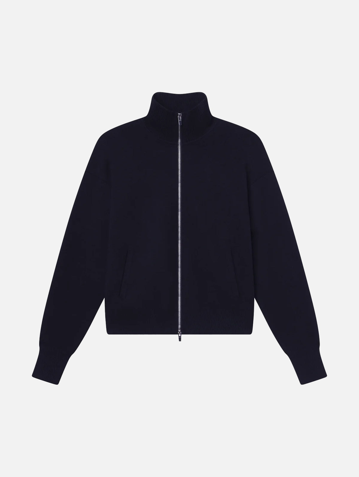Oliver Zip Knit Cardigan in Navy