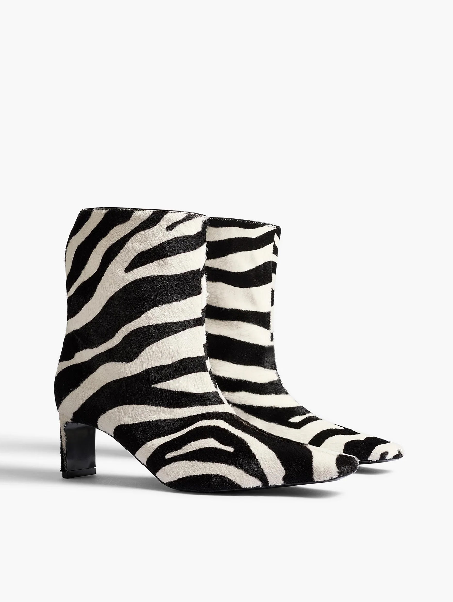 Ona Ankle Boot in Zebra Print Haircalf
