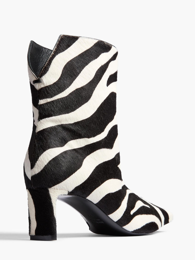 Ona Ankle Boot in Zebra Print Haircalf