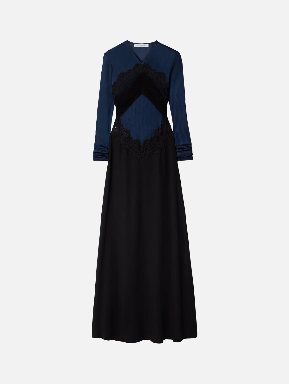 Tulle Overlay Verner Lace Dress in Blue Graphite