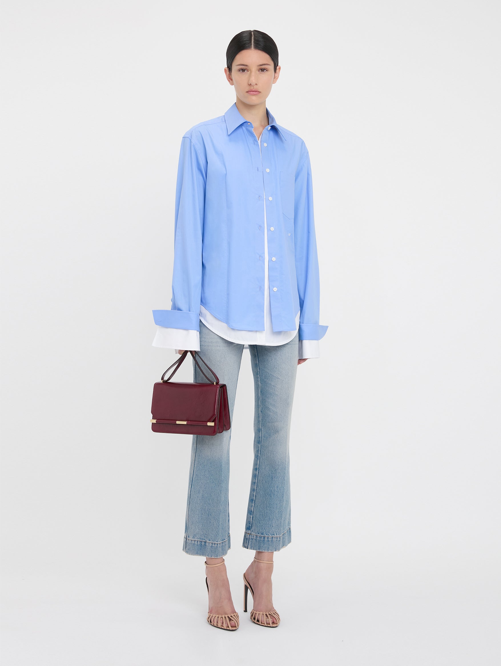 Double Layer Shirt in Oxford Blue