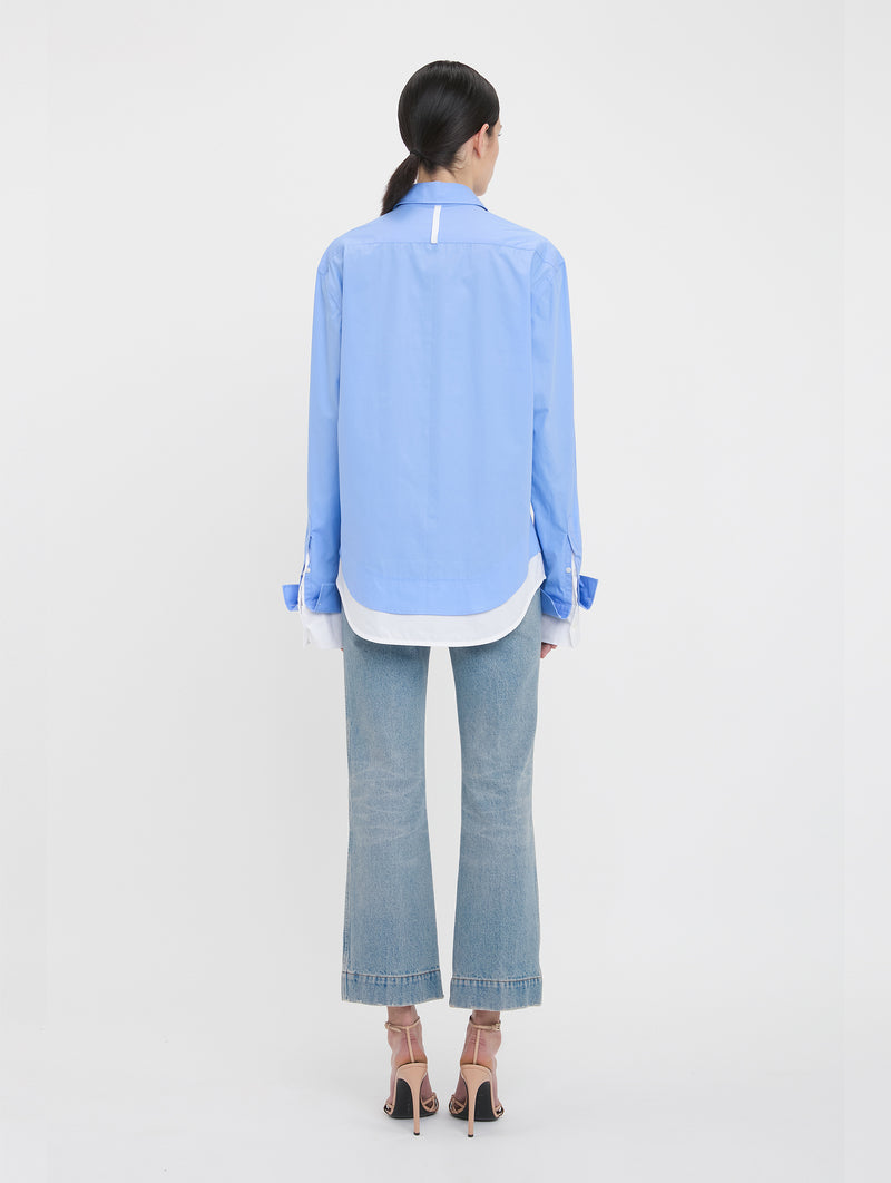 Double Layer Shirt in Oxford Blue