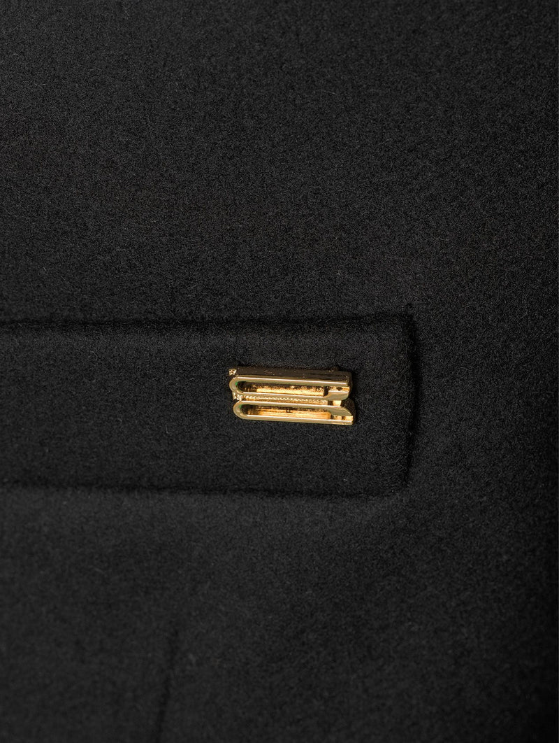 Tailored Pea Coat in Black