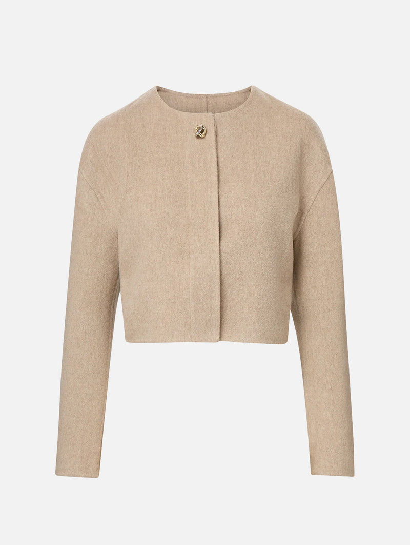 Philips Cropped Wool Jacket in Beige