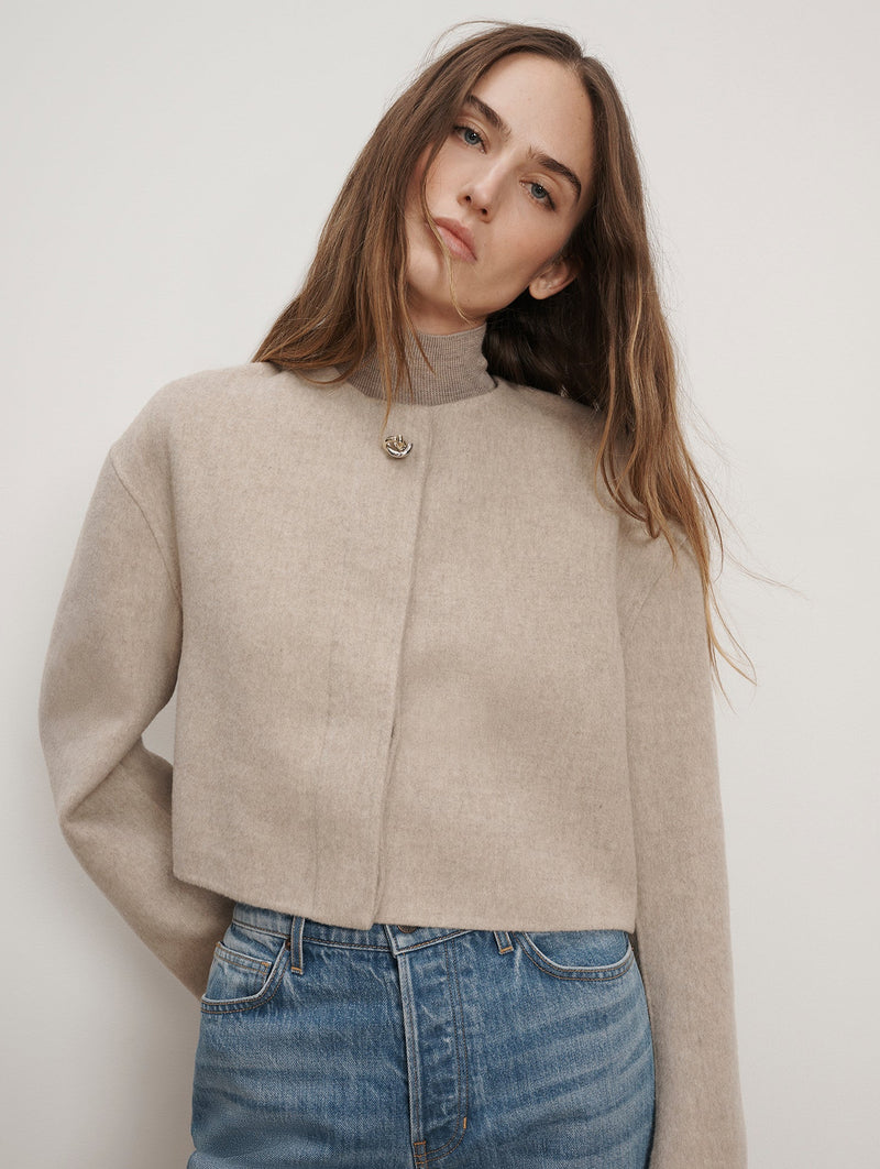 Philips Cropped Wool Jacket in Beige