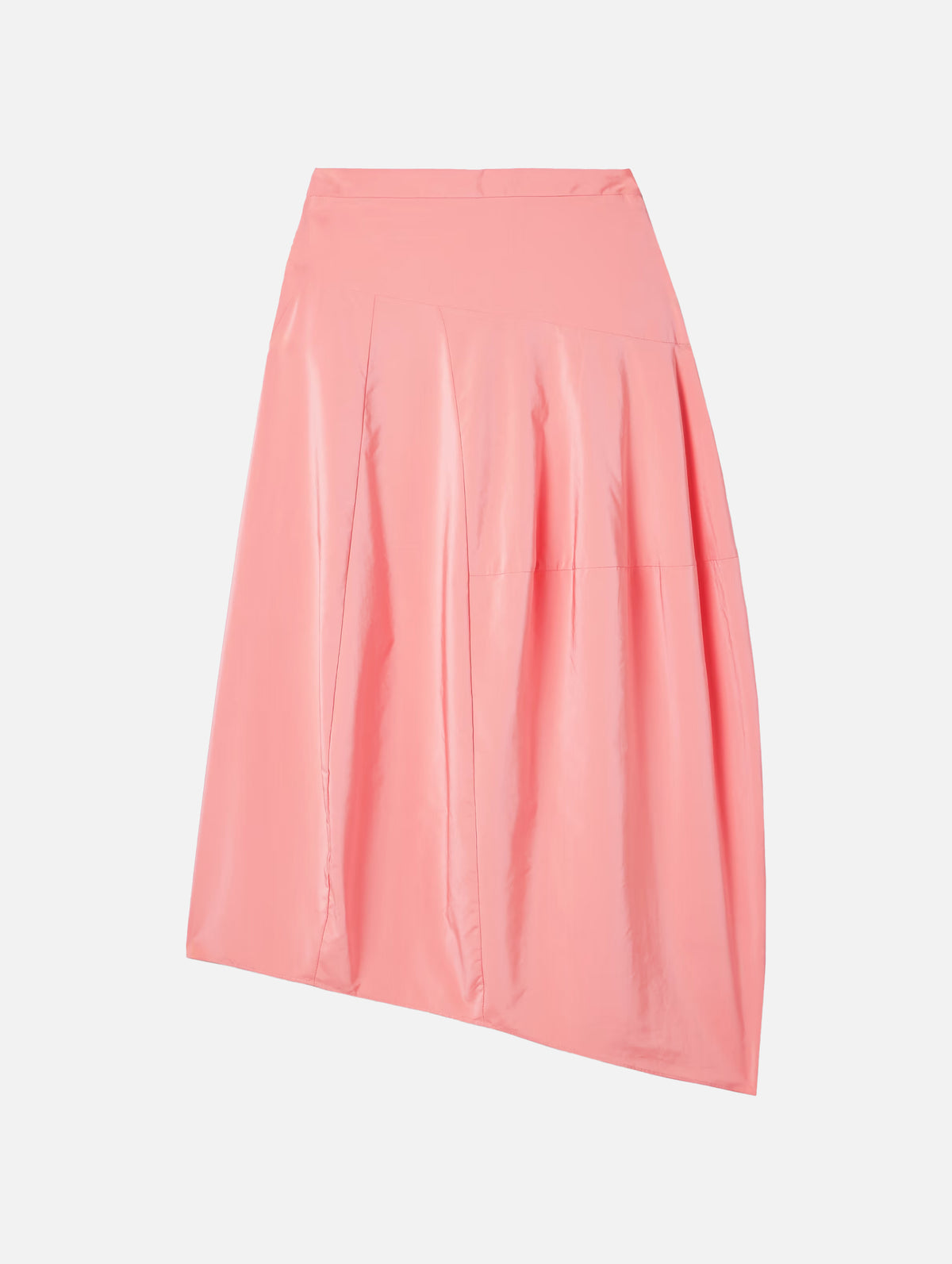 Nylon Asymmetrical Balloon Skirt in Pink