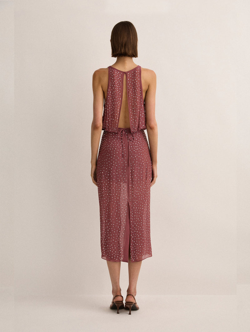 Crystal Embelished Top in Plum