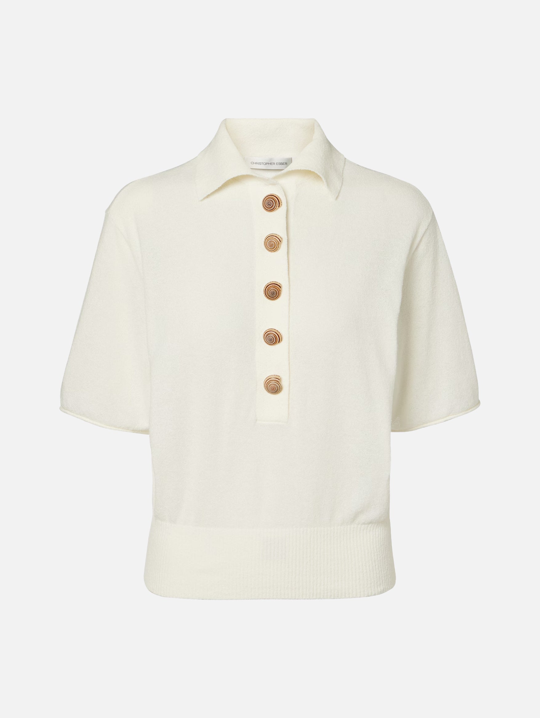 Sundial Shell Knit Polo in White