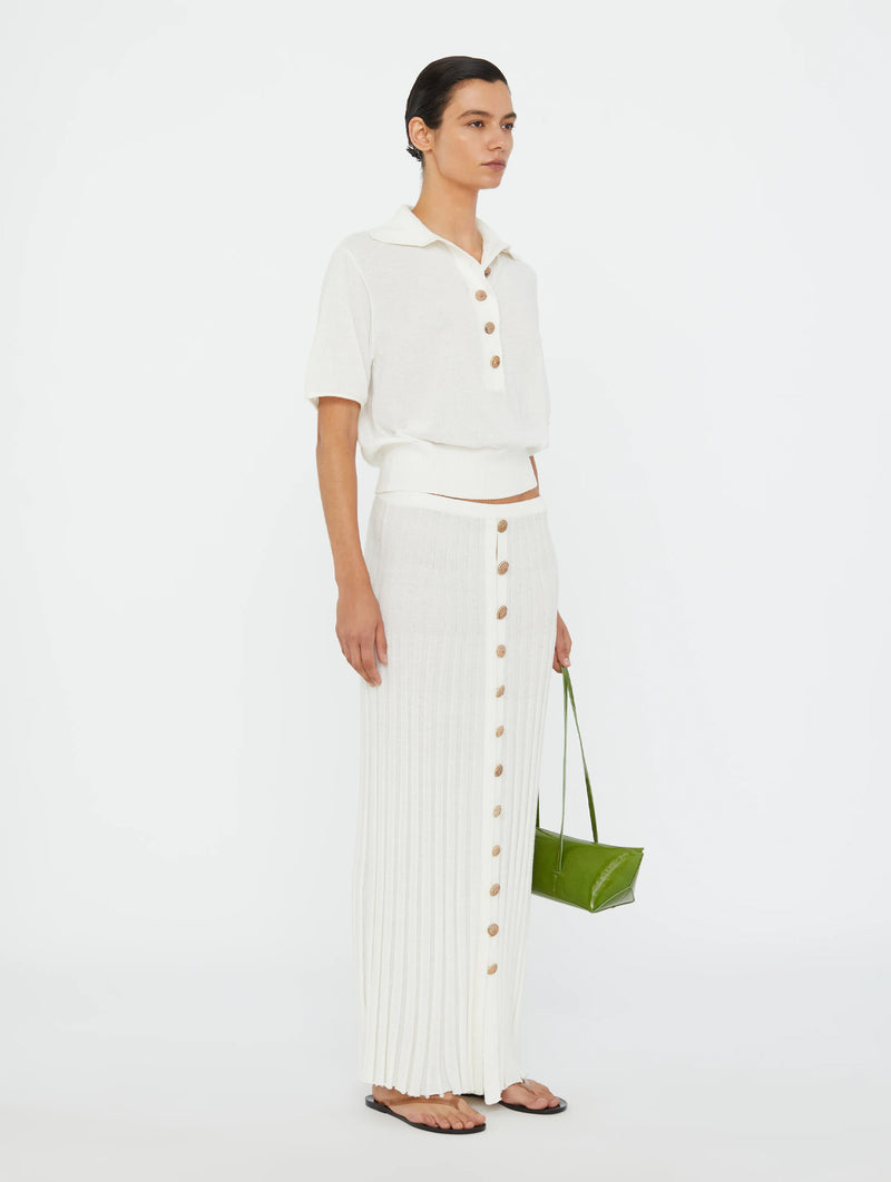 Sundial Shell Knit Polo in White