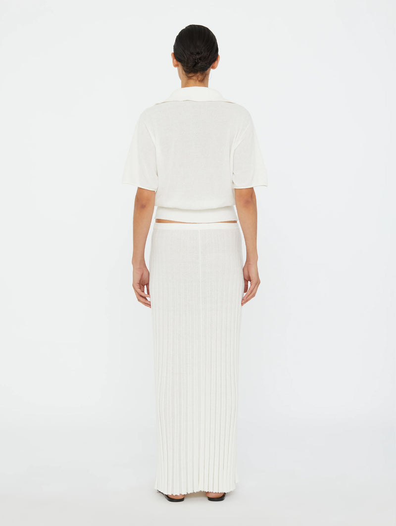 Sundial Shell Knit Polo in White