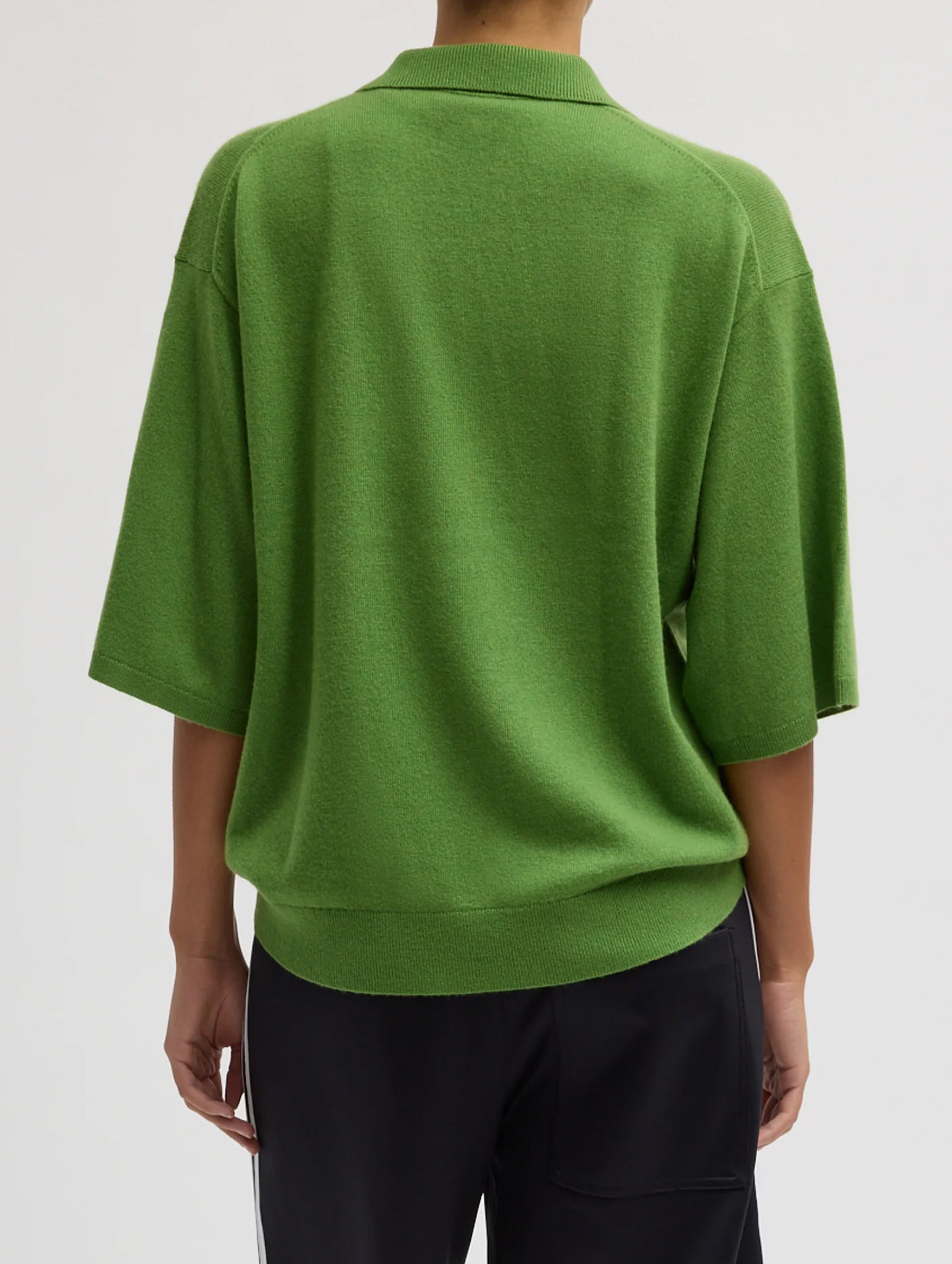 Washable Cashmere Oversized Easy Polo in Avocado