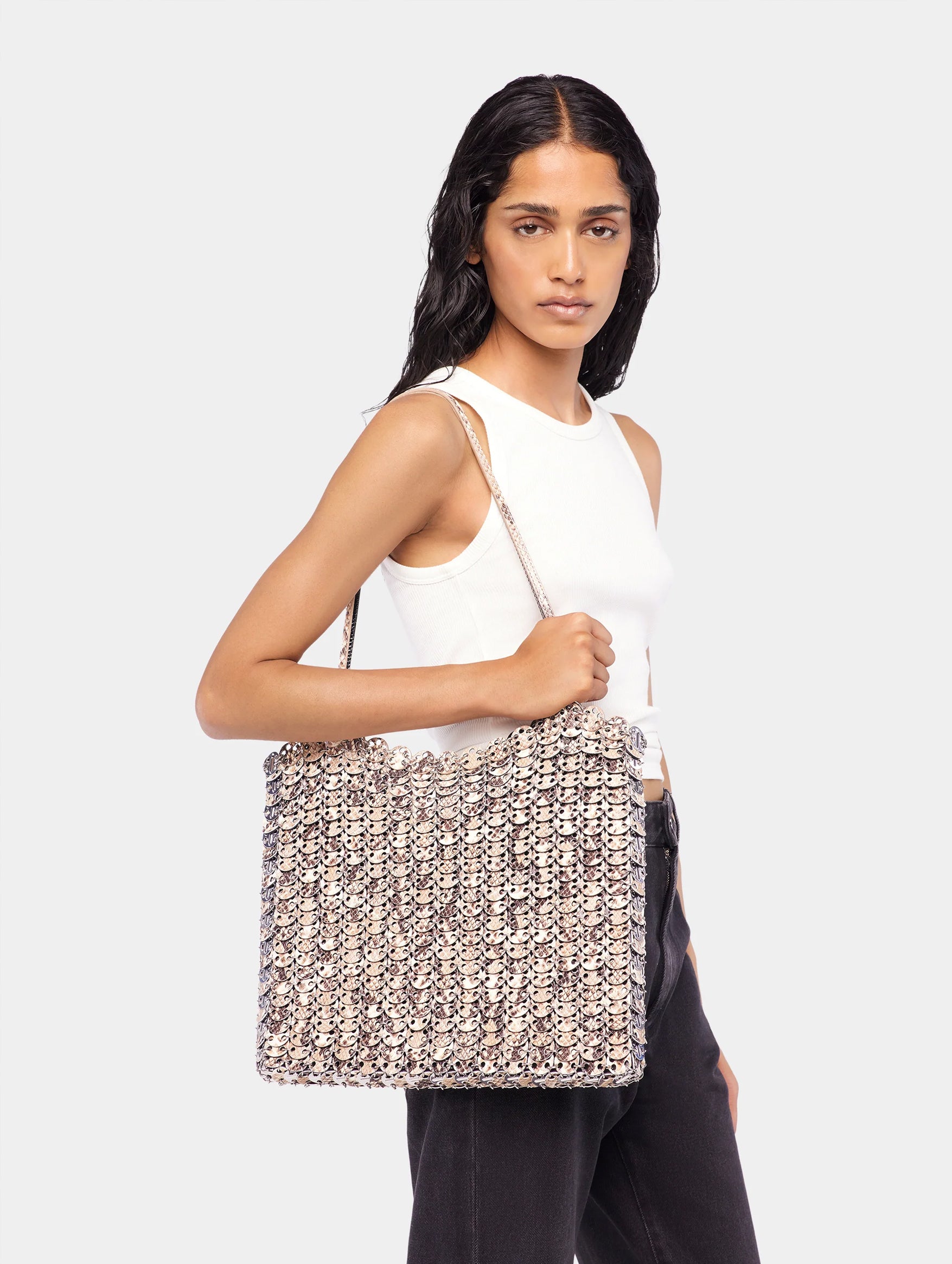 1969 Reversable Flip Leather Bag in Python and Black