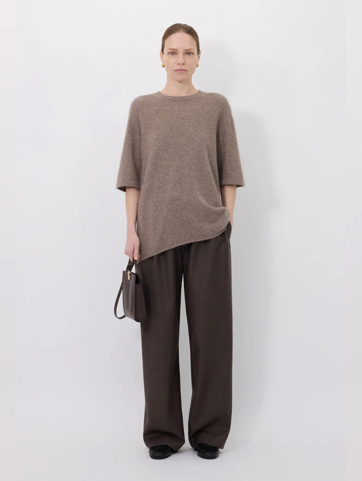 Raven Short Sleeve Sweater in Ashes