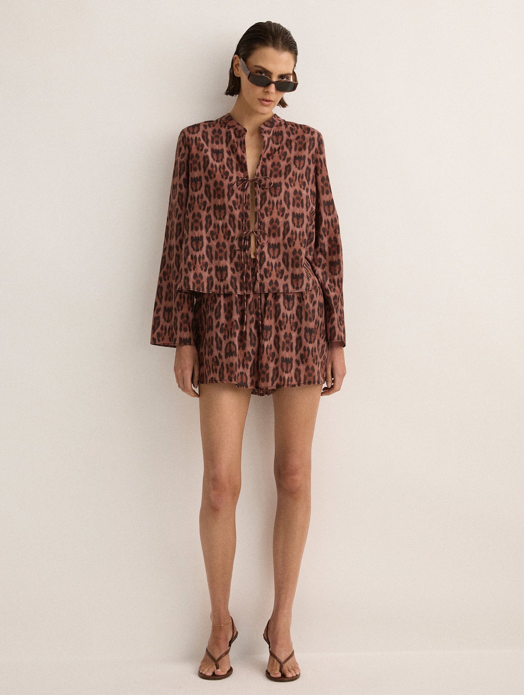 Relaxed Short in Sunset Leopard