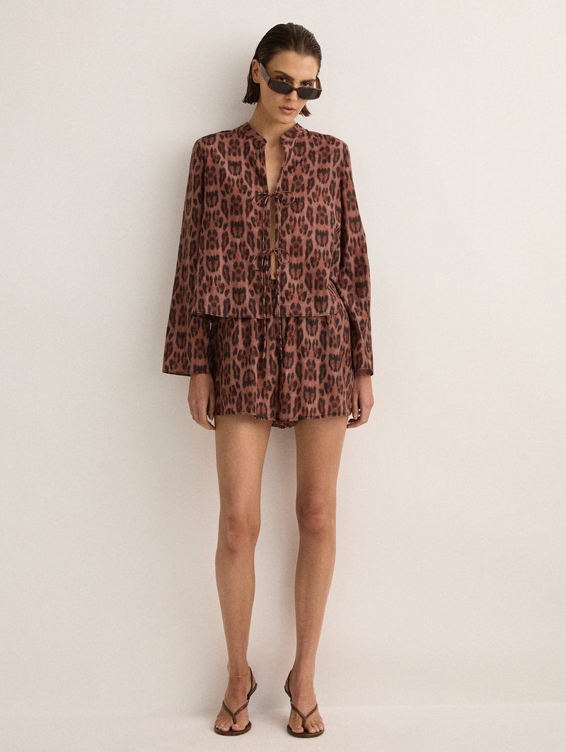 Relaxed Short in Sunset Leopard