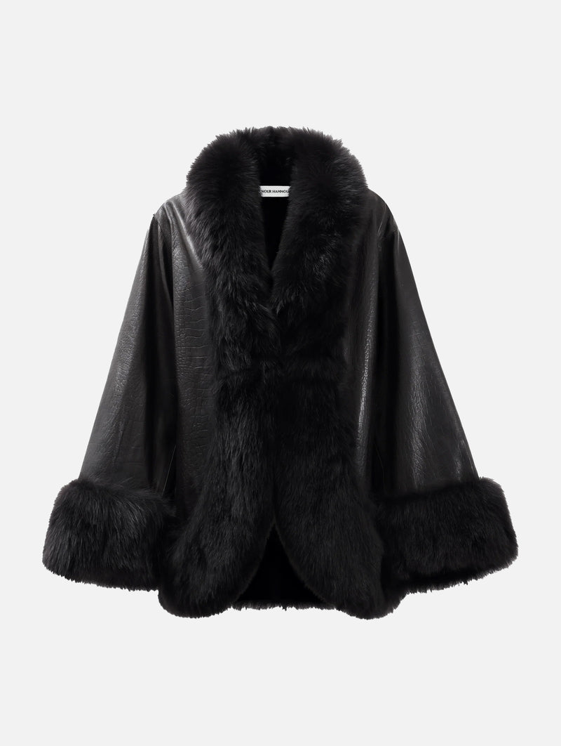 Sabine Coat in Brown Croco