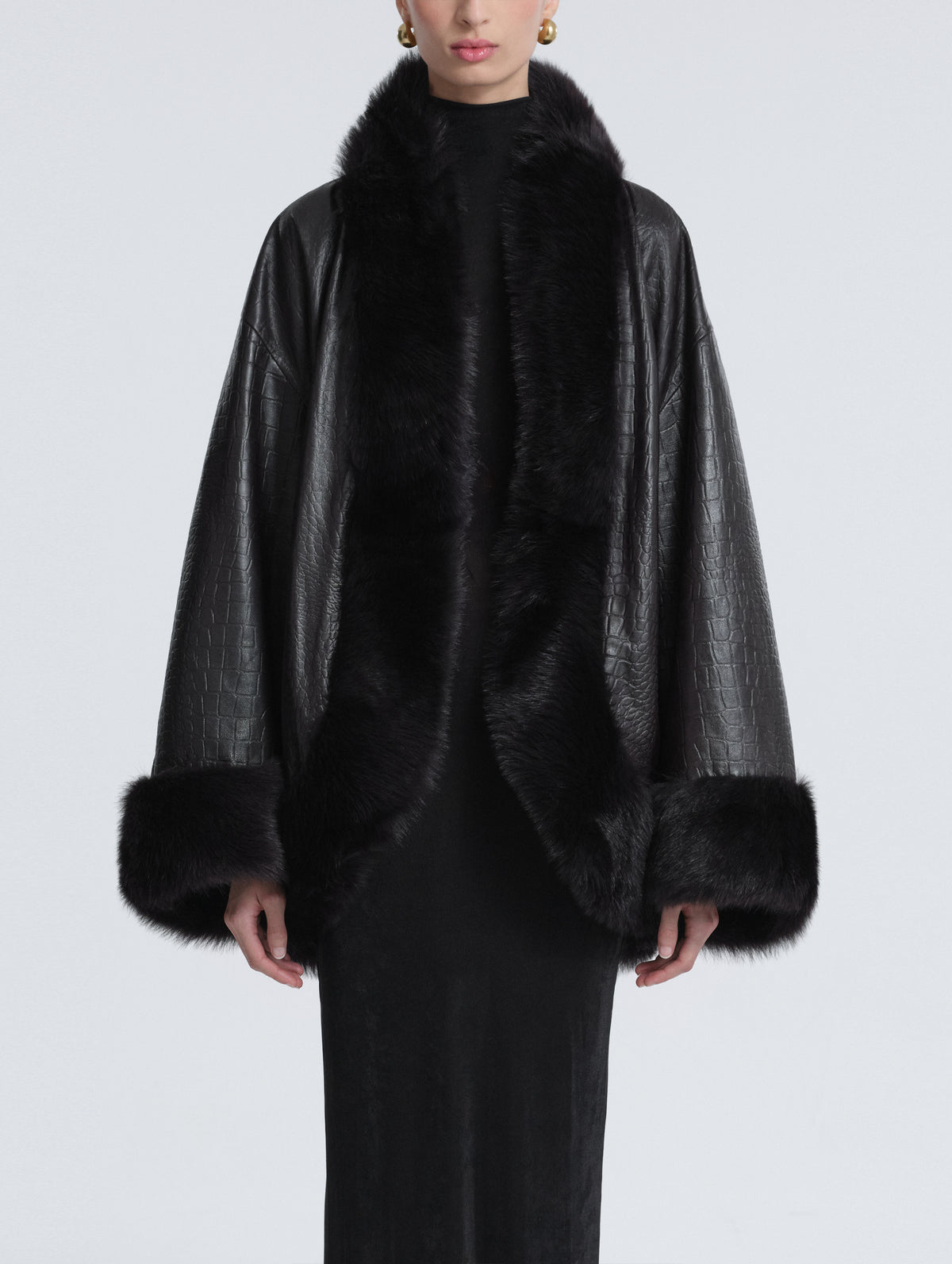 Sabine Coat in Brown Croco