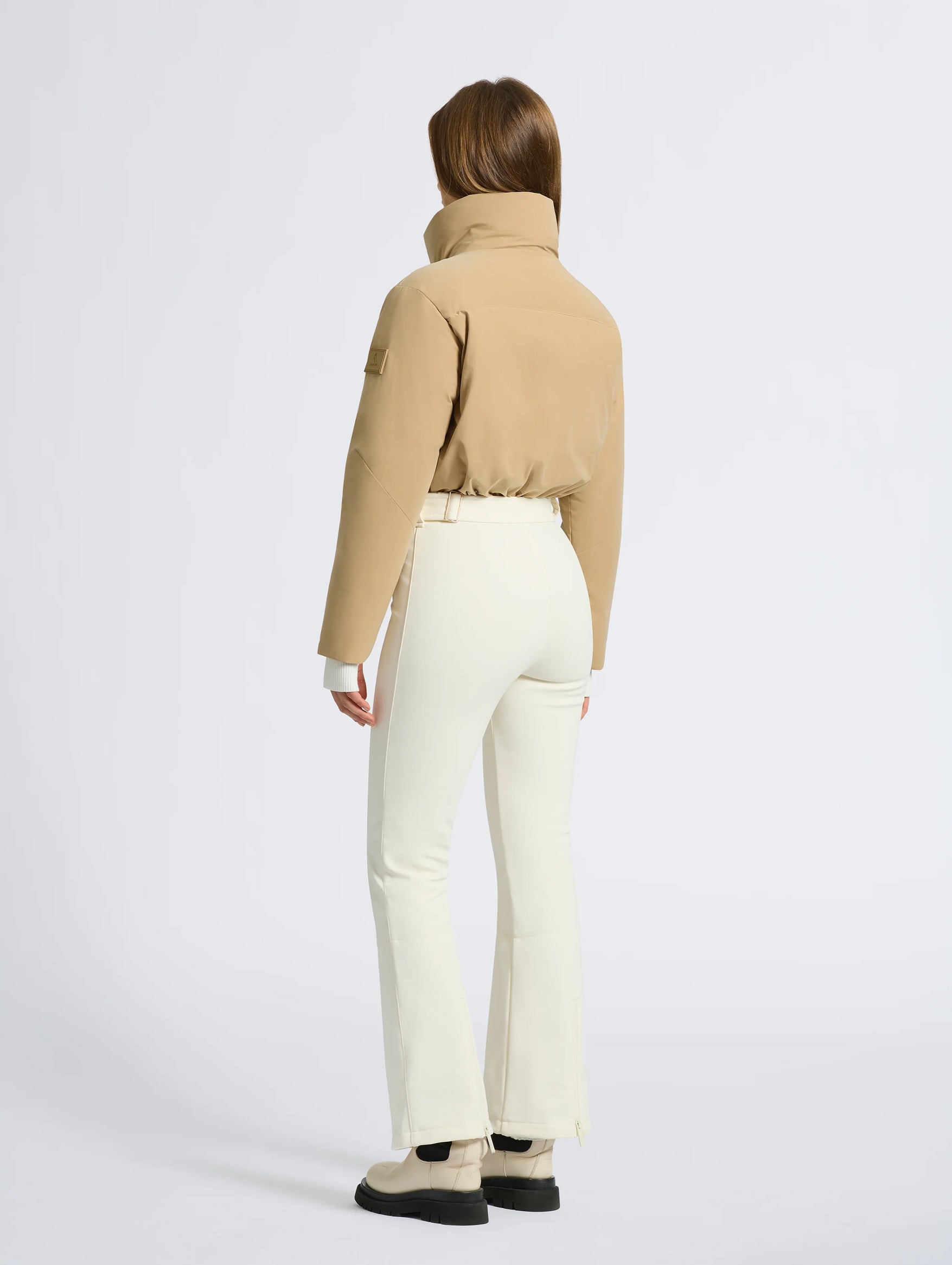 Saskia Ski Suit in White & Tan