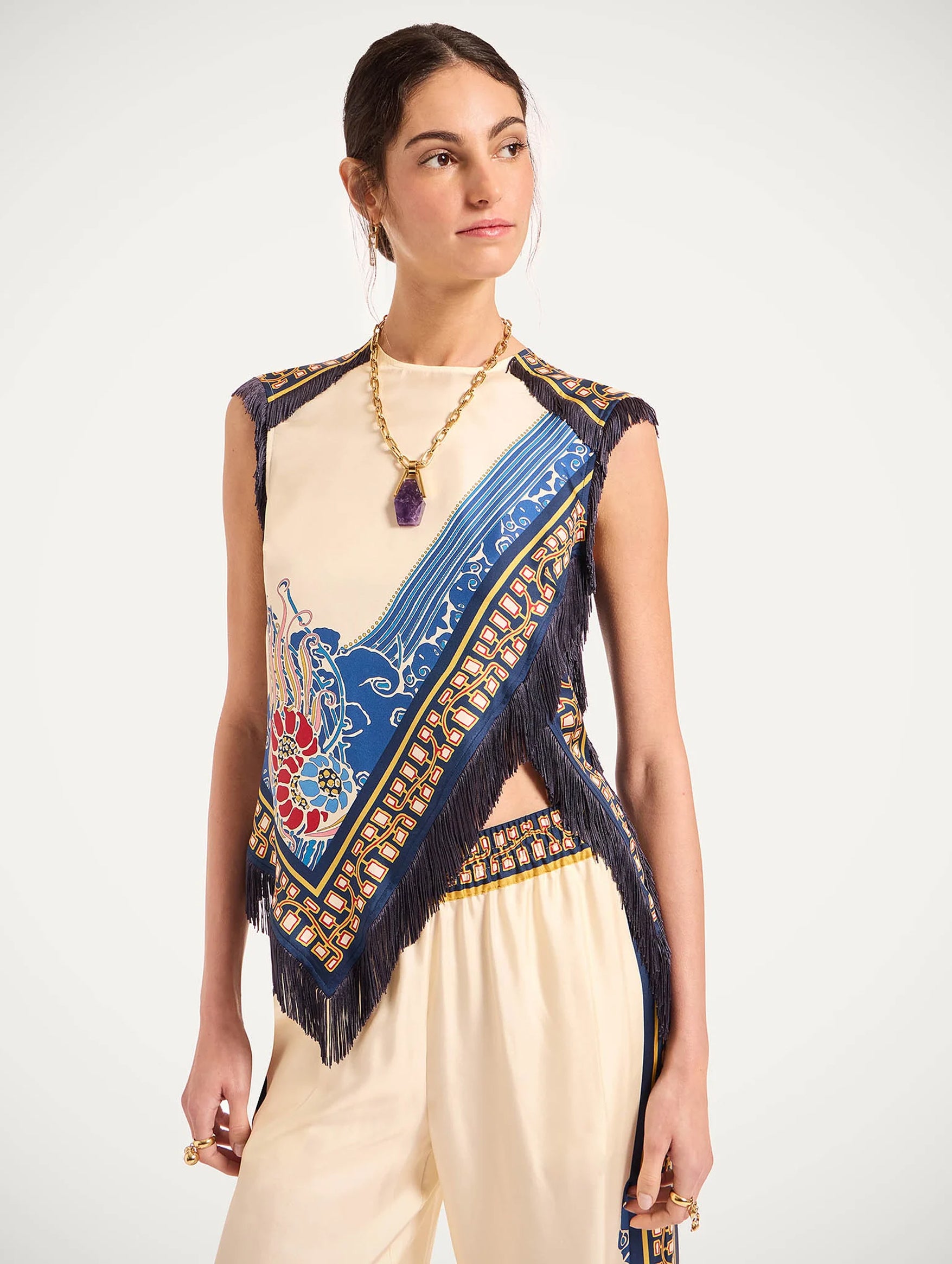 Scarf Top in Lemuria Placée