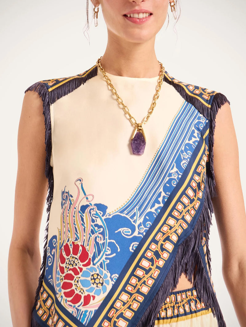 Scarf Top in Lemuria Placée