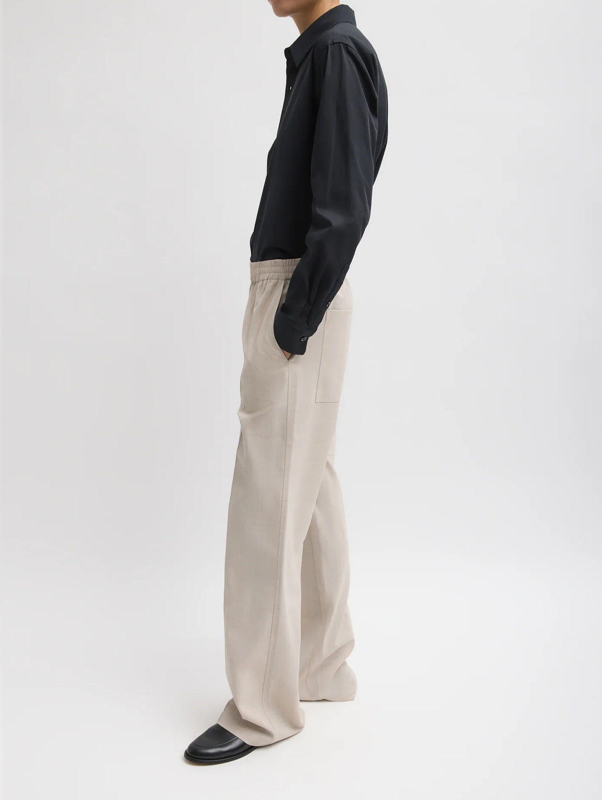 Tropical Wool Regular Scottie Jogger in Oatmeal Melange