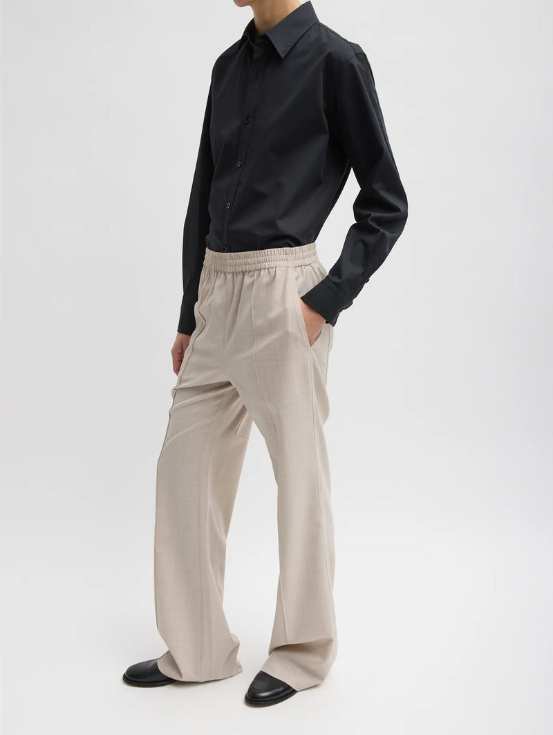 Tropical Wool Short Scottie Jogger in Oatmeal Melange