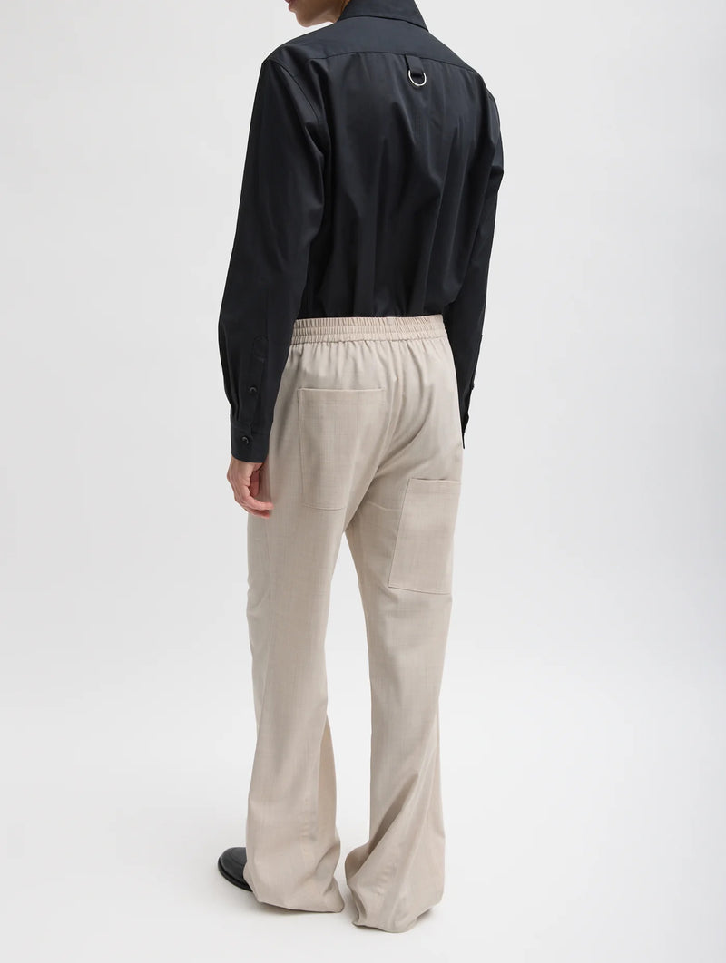 Tropical Wool Short Scottie Jogger in Oatmeal Melange