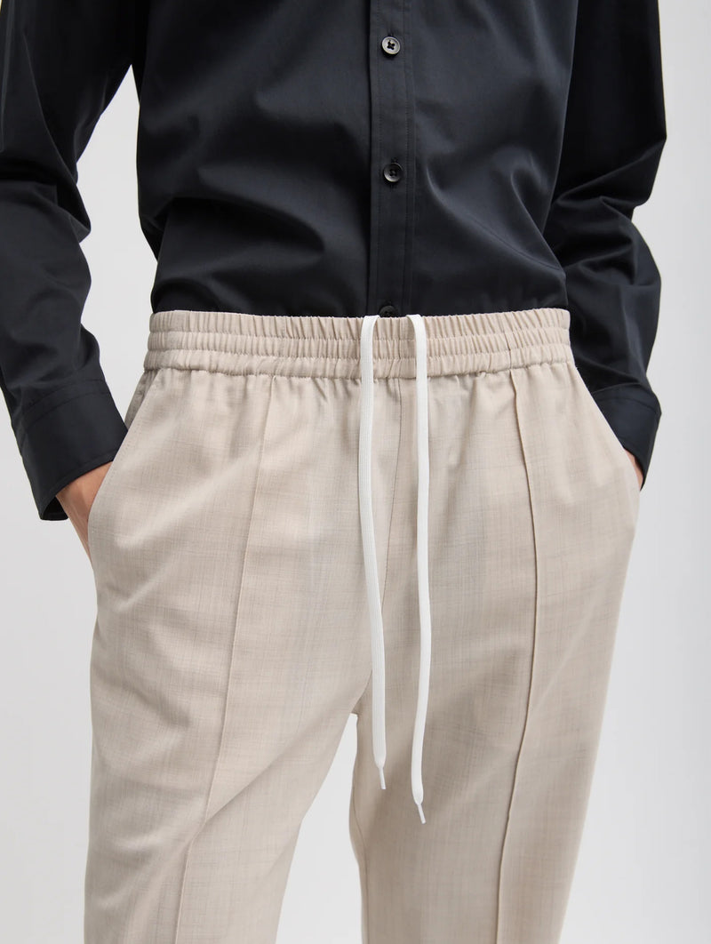 Tropical Wool Short Scottie Jogger in Oatmeal Melange