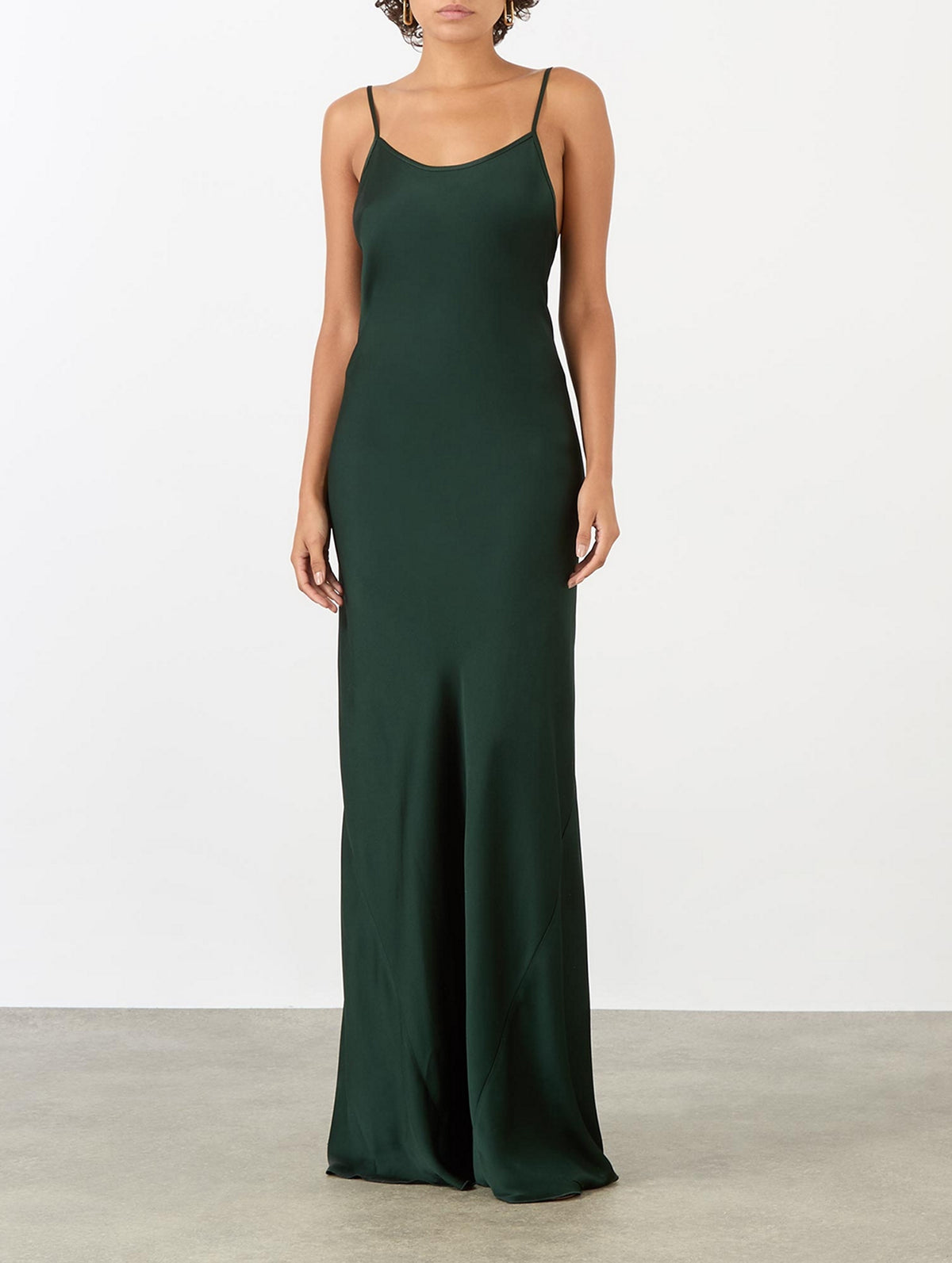 Floorlength Cami Dress in Seaweed