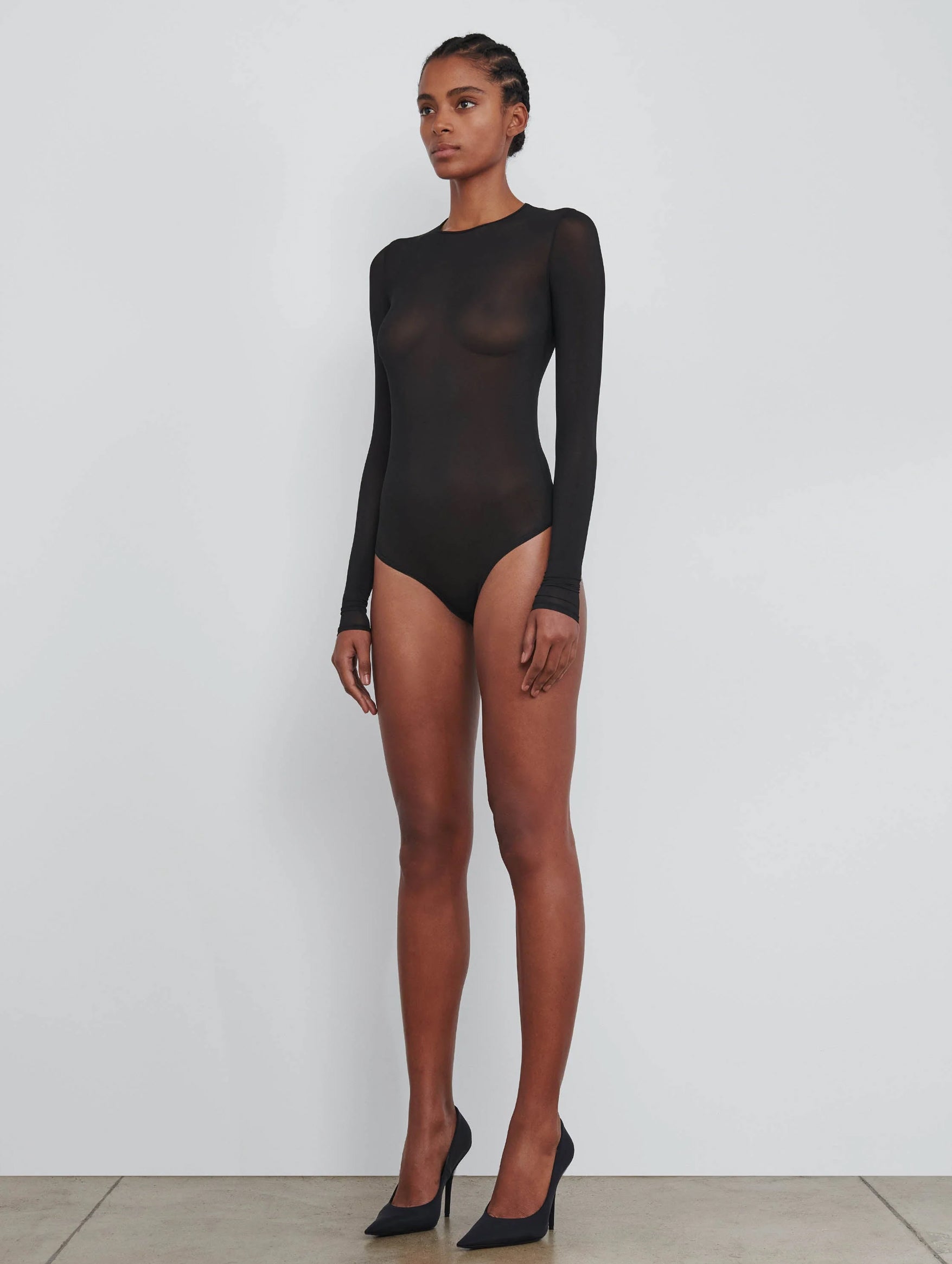 Sheer Bodysuit in Black