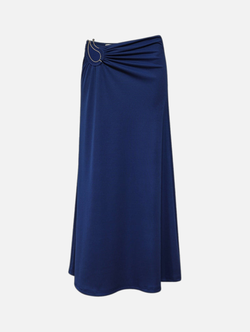 Paisley Ruched Skirt in Blue