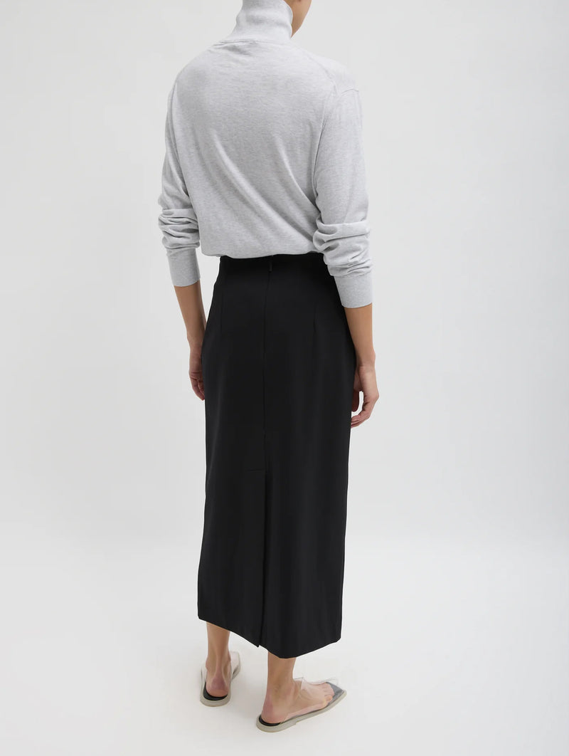 Compact Ultra Stretch Knit Pencil Skirt in Black