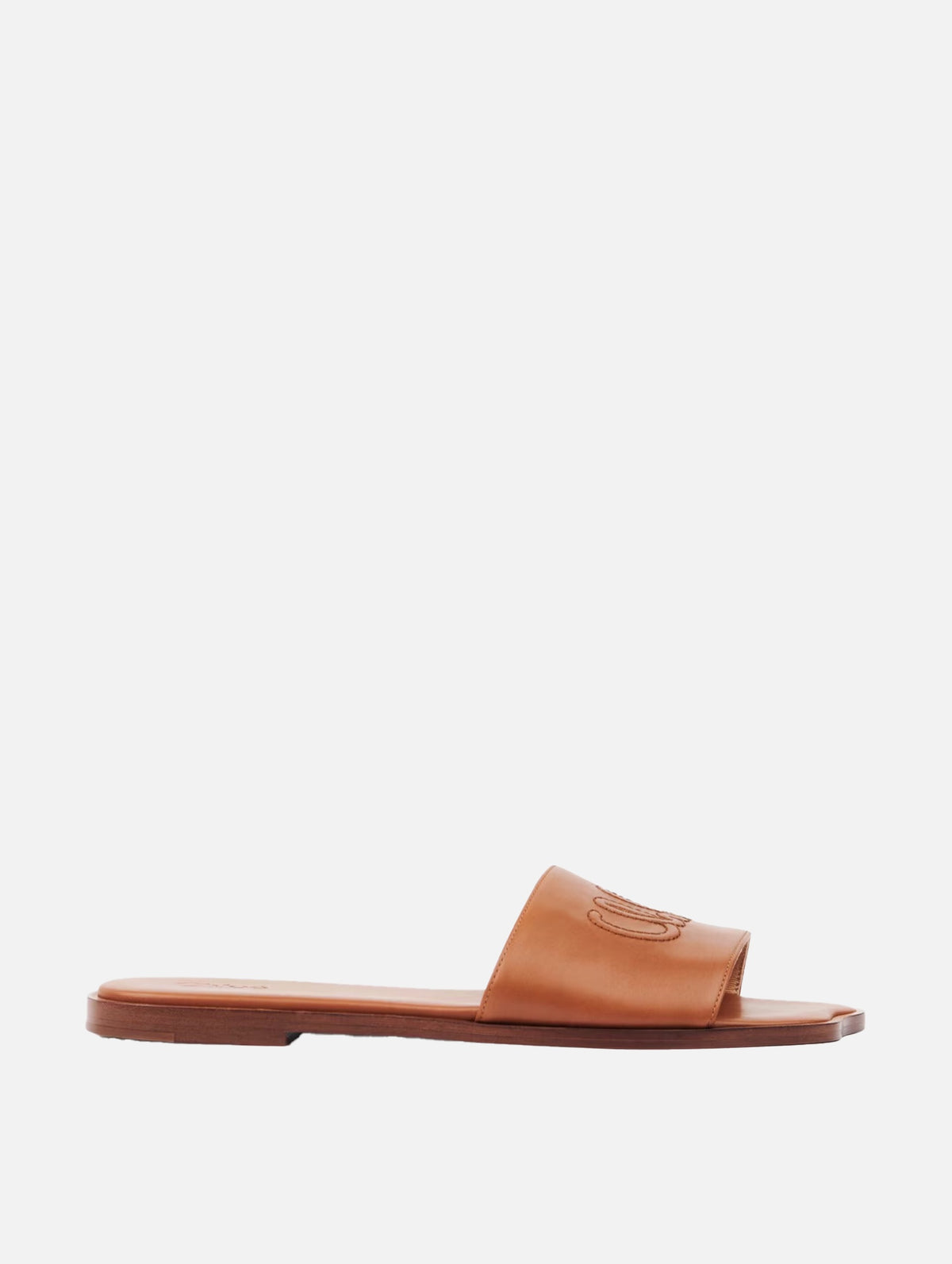 Chloé Soleil Slides in Ginger Brown