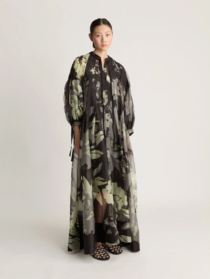 Sonja Silk Maxi Dress in Flint